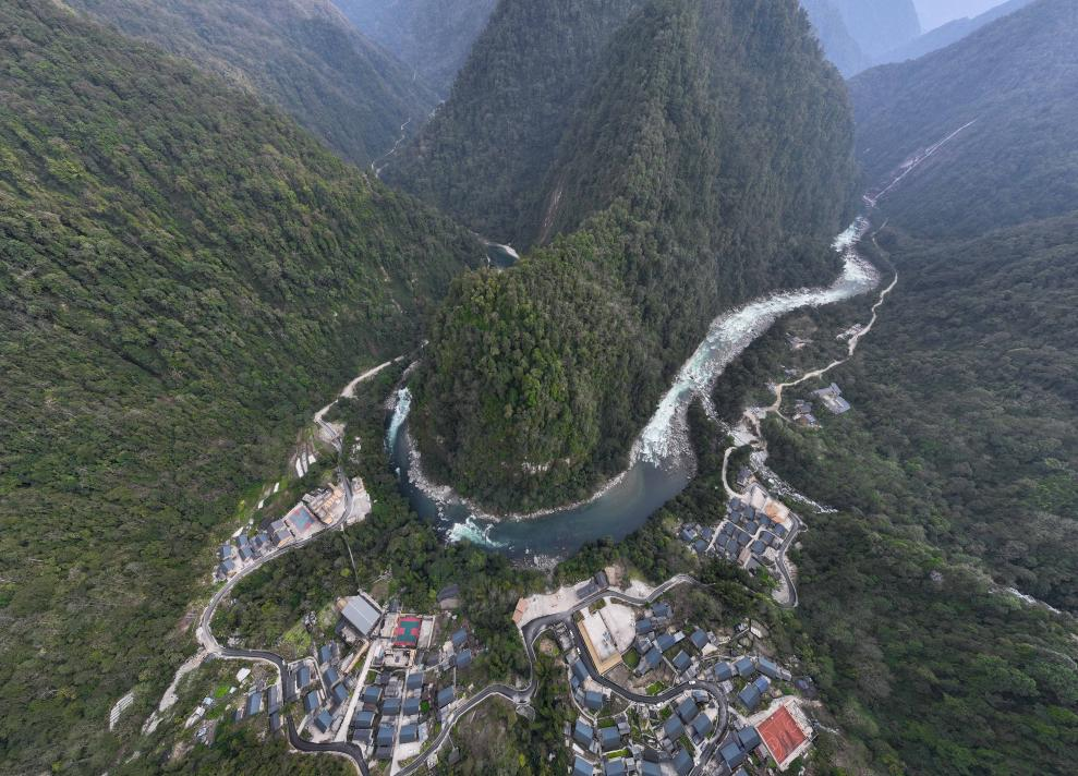 2023年3月10日，獨龍江航拍。